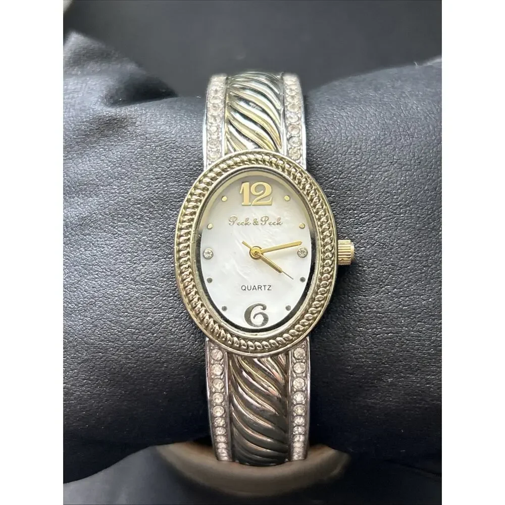 Peck And Peck Two Tone Pearlized Dial Women’s Quartz Watch
